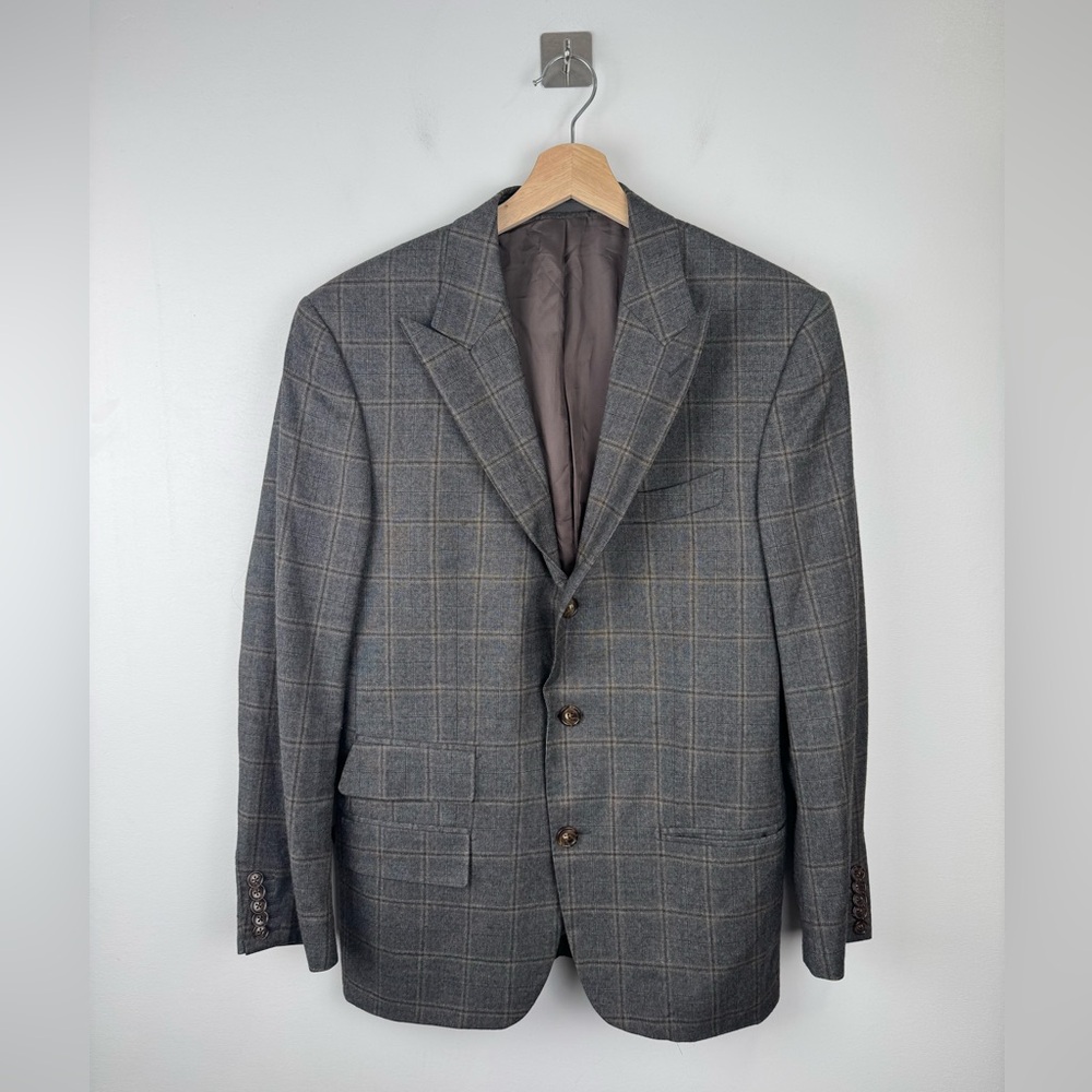 Suitsupply Men Plaid Wool Cashmere Blend Blazer Jacket Size 38R